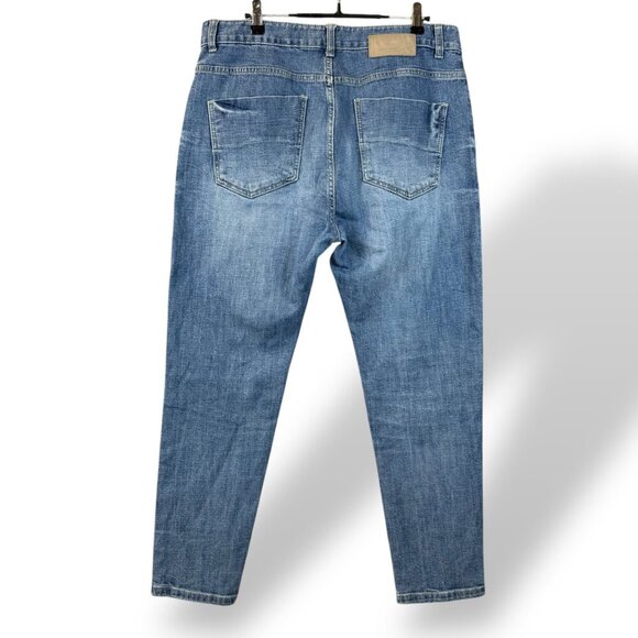 Halb Kreis Jeans Mens Sz 34x27 The Fit Denim Baggy Tapered Medium Wash Comfort - Picture 4 of 12